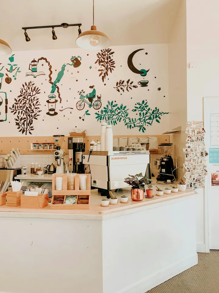 The espresso bar and coffee counter at Dreamlight Cafe